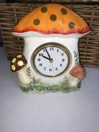 Vtg 1978 Sears Roebuck Merry Mushroom Ceramic Kitchen Wall/standing Clock Japan