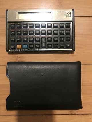Vintage Gold Hewlett Packard Hp 12c Financial Calculator With Protective Sleeve