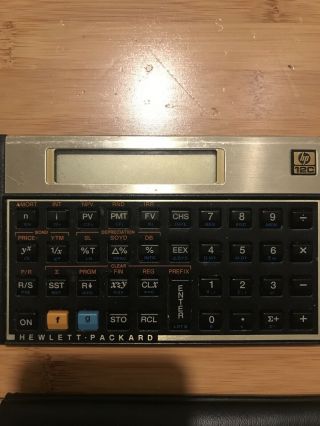 Vintage Gold Hewlett Packard HP 12C Financial Calculator with Protective Sleeve 2
