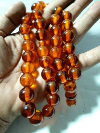 Antique German Faturan Bakelite Cherry Amber Prayer Tasbih Beads 84.  3gr