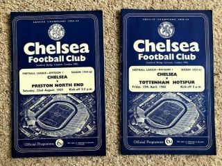 2 Vintage Chelsea Football Programmes Season 1959 - 60 In