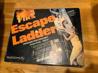 Vintage (m&g Corporation) All Metal Fire Escape Ladder With Escape Plan