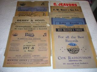 12 X Vintage 78 Rpm Record Shop Sleeves For 12 Inch Records Good