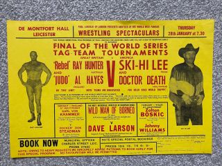 Vintage 1970s Wrestling (ray Hunter/al Hayes) Handbill - Leicester
