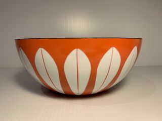 Mid Century Catherine Holm Catherineholm Enamel Lotus Orange Mixing Bowl