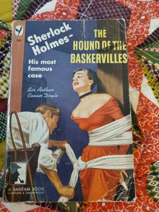 Sherlock Holmes Hound Of The Baskervilles Rare Vintage Pulp Edition 1949 Bantam