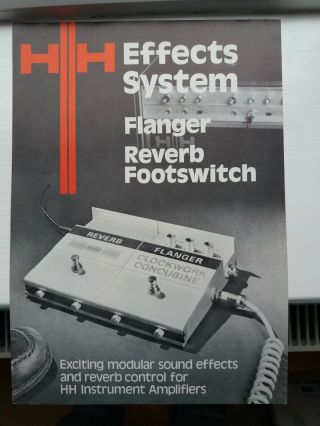 Vintage Hh Electronics Sales Brochure.  Rare Guitar Effects Pedals Flanger Reverb
