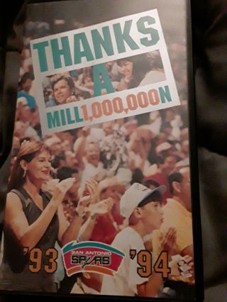 Vintage San Antonio Spurs Vhs Thanks A Million 1993 1994 Season Rare