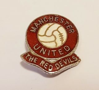 Vintage Manchester Utd - The Red Devils - Metal Enamel Pin Badge - Mufc Man Utd