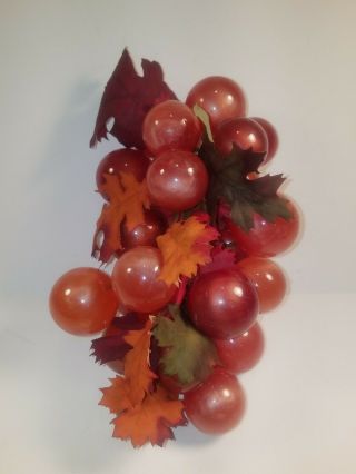 Vintage Acrylic Lucite Resin Grape Cluster Cranberry/peach Opaque 12 "
