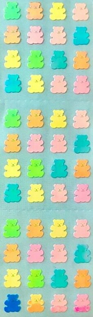 Rare Rare Rare Pearly Micro Teddy Bears Bear Sandylion Stickers - 3 Squares