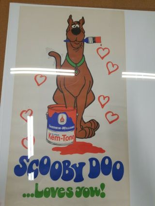 1972 Hanna Barbera Scooby Doo Ad Poster F/ Sherwin Williams Kem - Tone (a2)