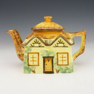 Vintage Keele St Pottery Thatched Cottage Formed Teapot - Lovely