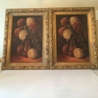 Vintage Set Of Bronze Mums Wall Pictures By Lee Windsor Art Products Chicago Il