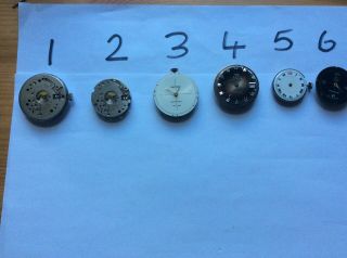 Joblot 6 Vintage Watches/movements Newmark,  Eden,  Others Spares