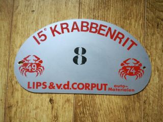 Vintage 15e Krabbenrit Rally Pilot Plate No.  8 - Plastic Plate