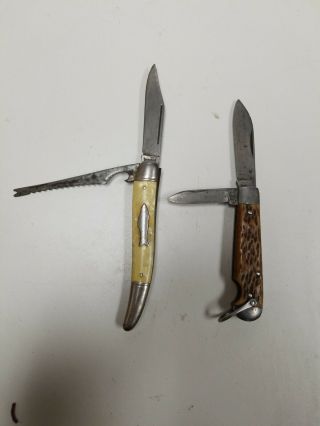 2 Vintage Imperial Folding Pocket Knife 2 Blades