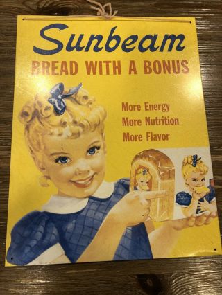 Little Miss Sunbeam Bread Vintage Retro Metal Tin Sign