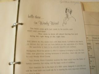 1963 Wendy Ward Charm School Handbook Teachers Documentation and Binder 2