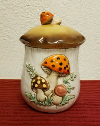Vintage 1978 Ceramic Mushroom Cookie Jar,  Japan