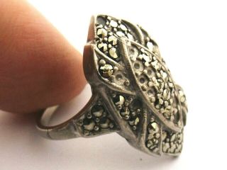 Vintage Sterling Silver Art Deco Ring Marcasite Stones Stones Missing Size O