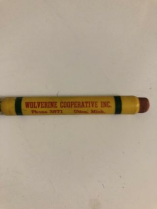 vintage Idea Tractor Wolverine Feed Seed Advertising Pencil 3