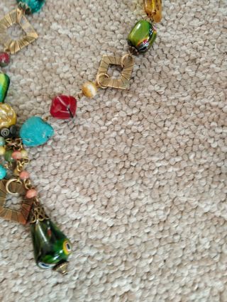 GORGEOUS Treska Vintage Hippie Boho Kitch Necklace Beads 3