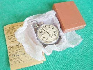 Vintage Russian Stopwatch Chronometer " Agat " Mechanical 4295 B 1980 