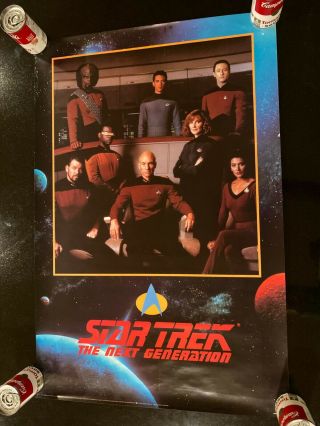 Star Trek: The Next Generation Cast Poster 1991 23 " X 36 " Vintage