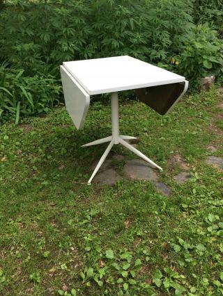 1950 - 60s Charles And Ray Eames,  Herman Miller Era White Drop Leaf Formica Table.