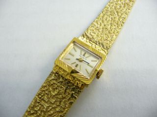 Vintage Ladies Helvetia Wrist Watch; Gold Plated Case & Patterned Strap; 1970 