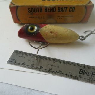 Fishing Lure South Bend 3 " Vintage Wood Babe - Oreno Arrow Red Head And Box