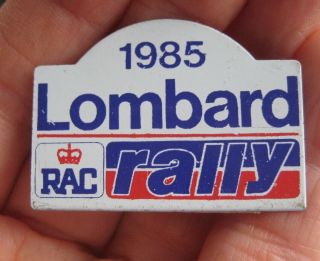 Lombard Motor Racing Rally 1985 Vintage Metal Motoring Racing Pin Badge