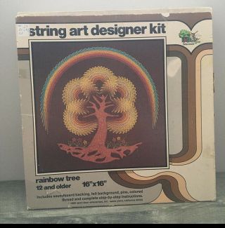 Vintage String Art Kit Rainbow Tree 16x16