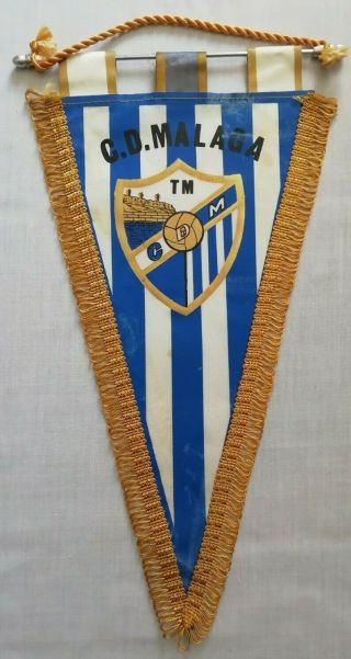 Vintage Malaga Football Club Pennant,  Estadio La Rosaleda Espana Spain Soccer