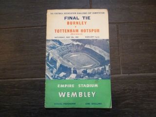 Vintage Fa Cup Final Programme Burnley V Tottenham 1962