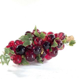 Lucite Grape Cluster Red - Purple Large 14” Acrylic Vtg Mid Century Heavy 2