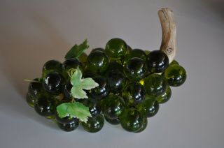 Vintage Mcm Mid Century 1960s Green Lucite Acrylic Green (glass) Grapes Cluster