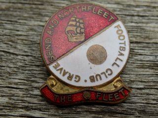 Vintage Gravesend & Northfleet (now Ebbsfleet F.  C. ) Football Club Enamel Badge