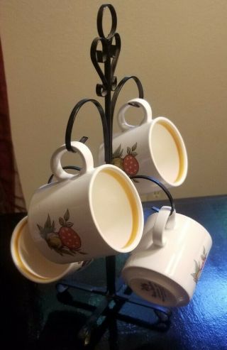 Sears Roebuck Merry Mushrooms Set Of 4 Coffee Mugs On Tree Made In Japan 1977
