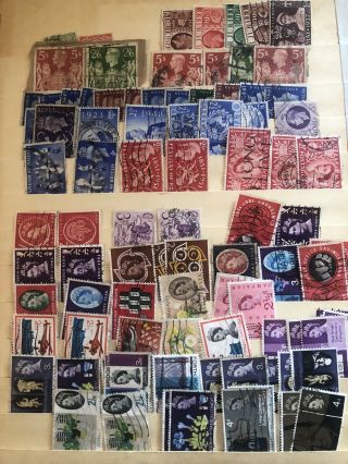 Vintage Stock Book Album Full Of Gb Stamps 12 Pages (all Pictured) Lot 5