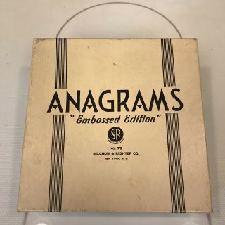 Vintage Anagrams Game Embossed Edition Selchow & Richter