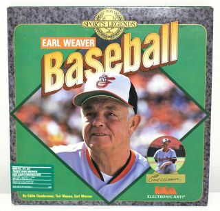 Sports Legend Earl Weaver Baseball By Electronic Arts 1987 Ibm Pc/tandy 5.  25disk