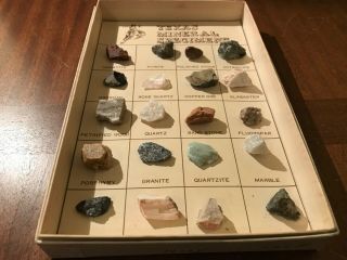 Vintage Texas Mineral Specimens Box Display