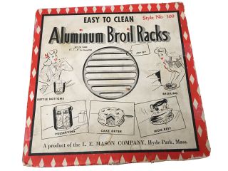 Vintage L E Mason Co Cast Aluminum 8” 63/4” 6” Broil Racks " ” Usa Boston,  Mass