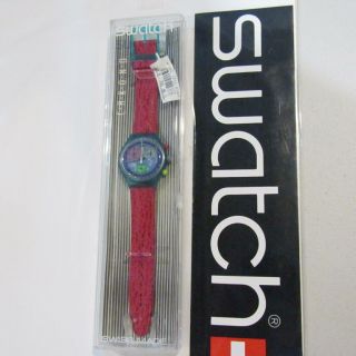Vintage Swatch Watch " Pink Springs " Scl103 1993 Chronograph