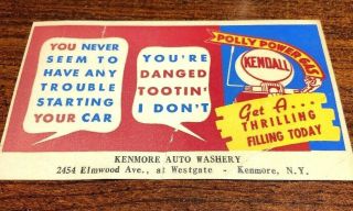 Vintage Kendall Polly Power Gas Service Station Advertising Postcard