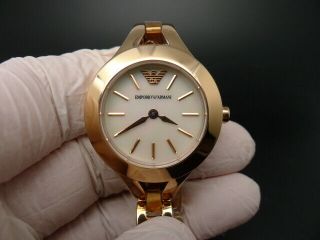 Old Stock Emporio Armani Ar7354 Mother Of Pearl Dial Rose Gold Quartz Watch