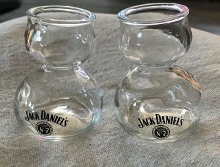 Jack Daniels Old No.  7 Vintage Double Bubble Chaser Glass Jigger Shot Glasses
