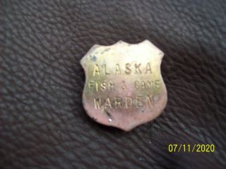 Alaska Fish & Game Warden Pin / Badge / Button Vintage - Hunting